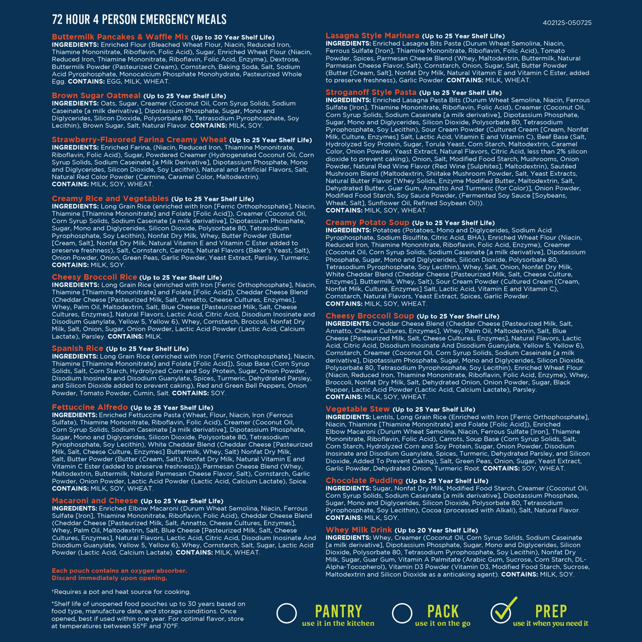 72-Hour 4-person Emergency Food Supply Kit, 119 Servings - Image 9