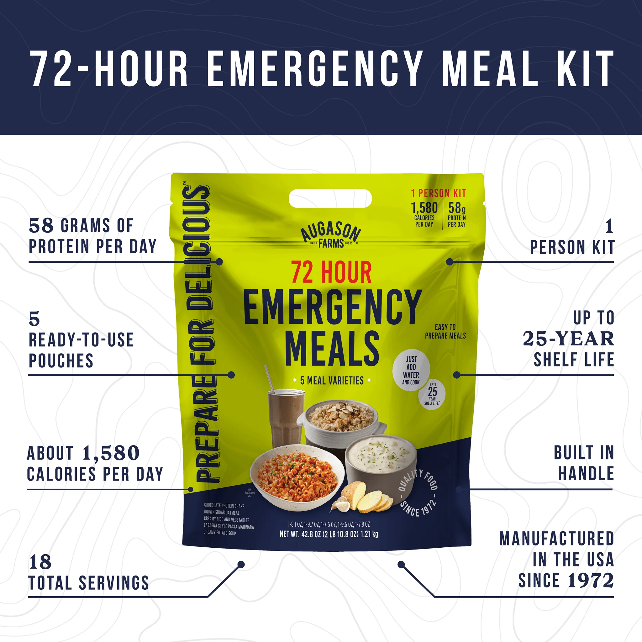 72-Hour 1-Person Emergency Food Supply Kit, 18 Servings - Image 3