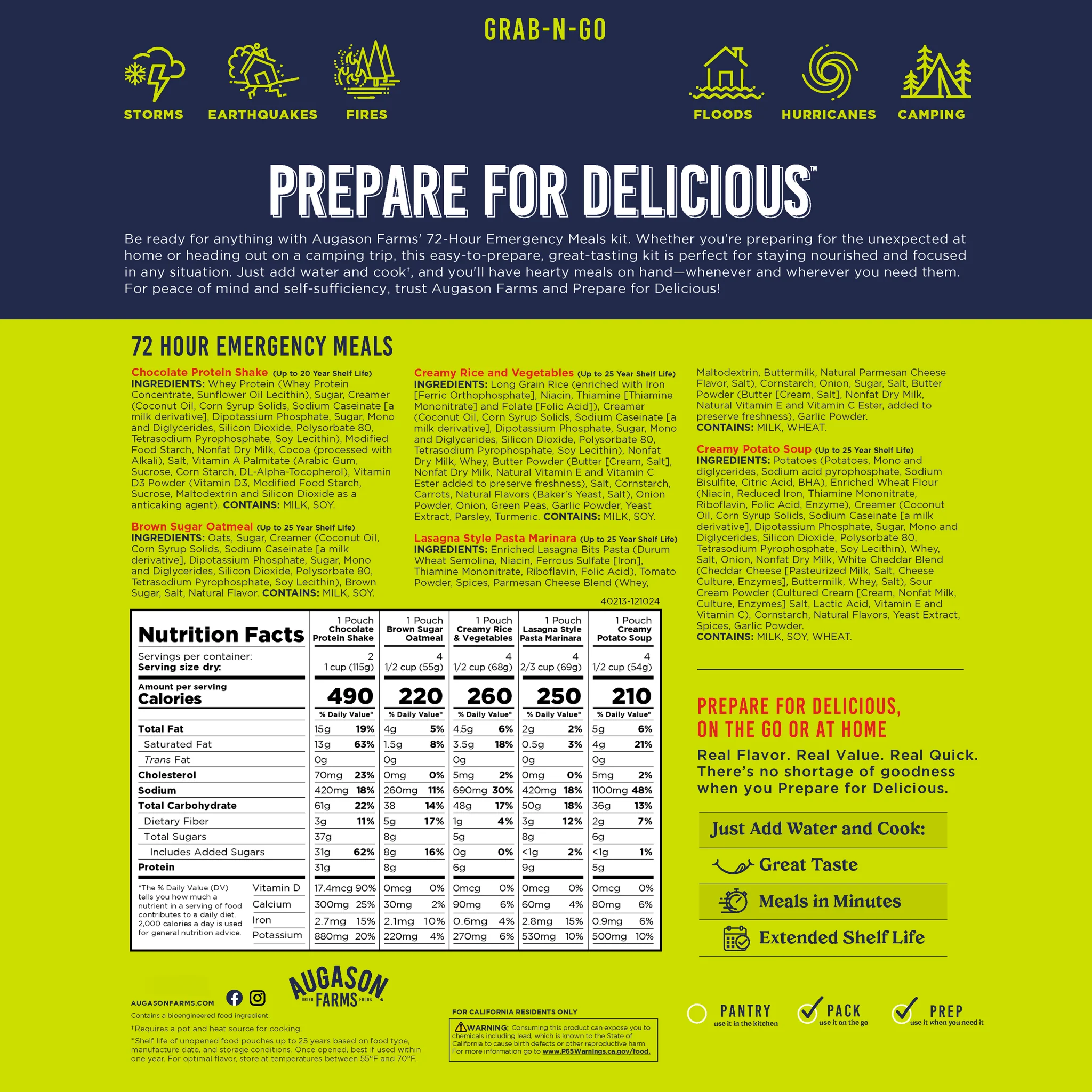 72-Hour 1-Person Emergency Food Supply Kit, 18 Servings - Image 5