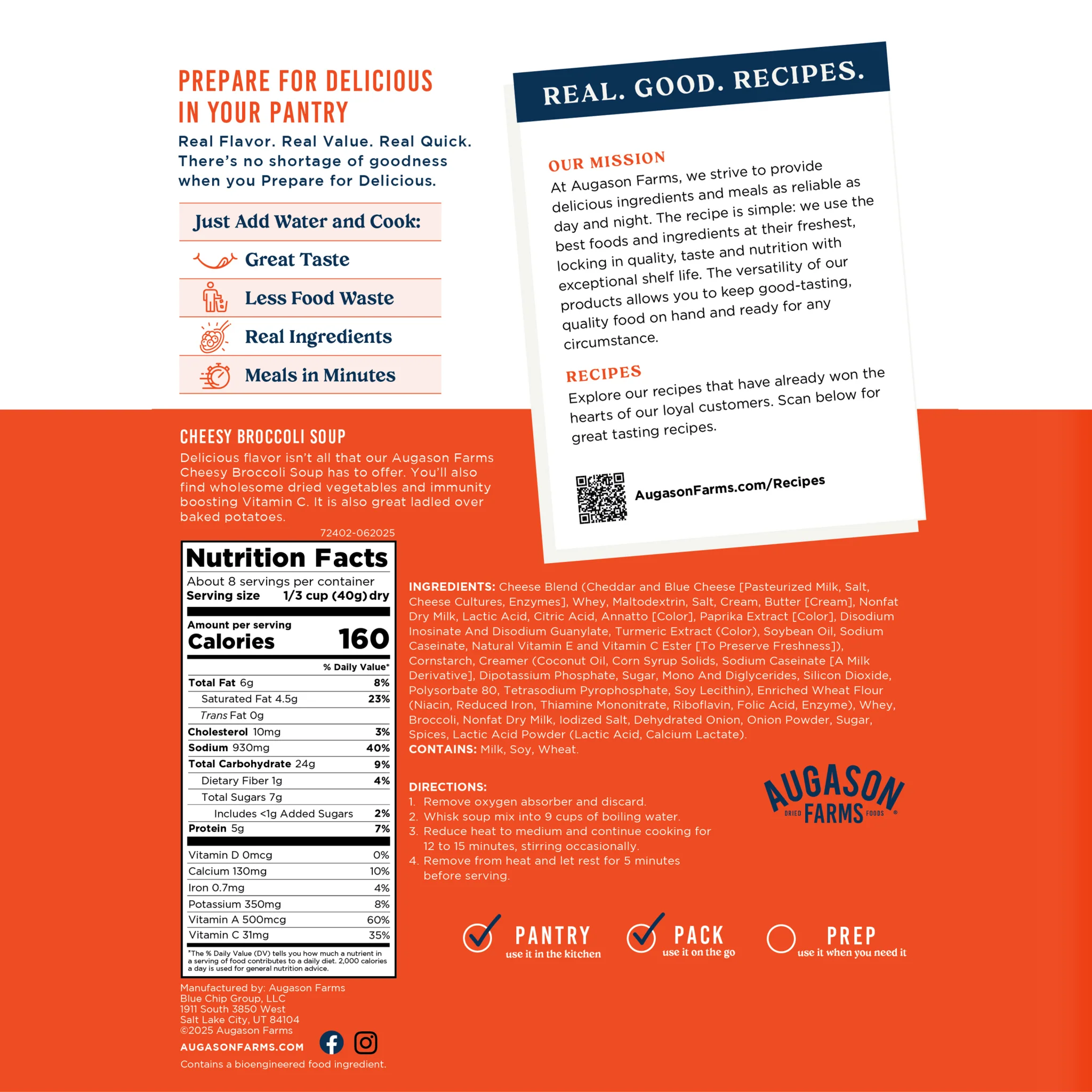 Cheesy Broccoli Soup Pouch, 8 Servings - Image 4