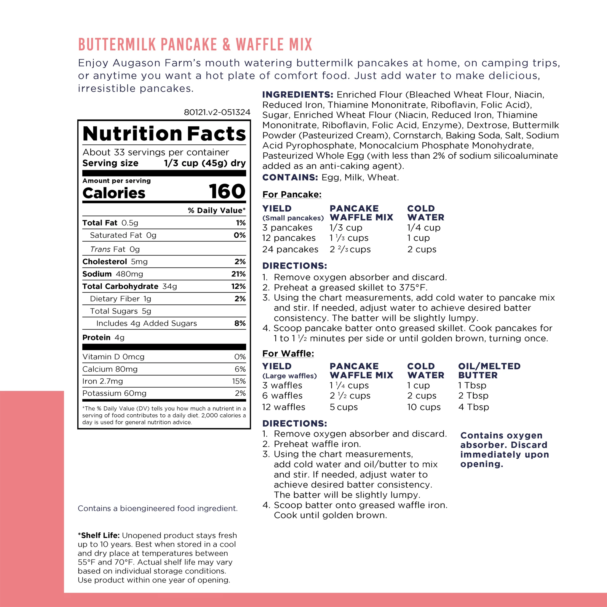 Buttermilk Pancake & Waffle Mix Can, 33 Servings - Image 5