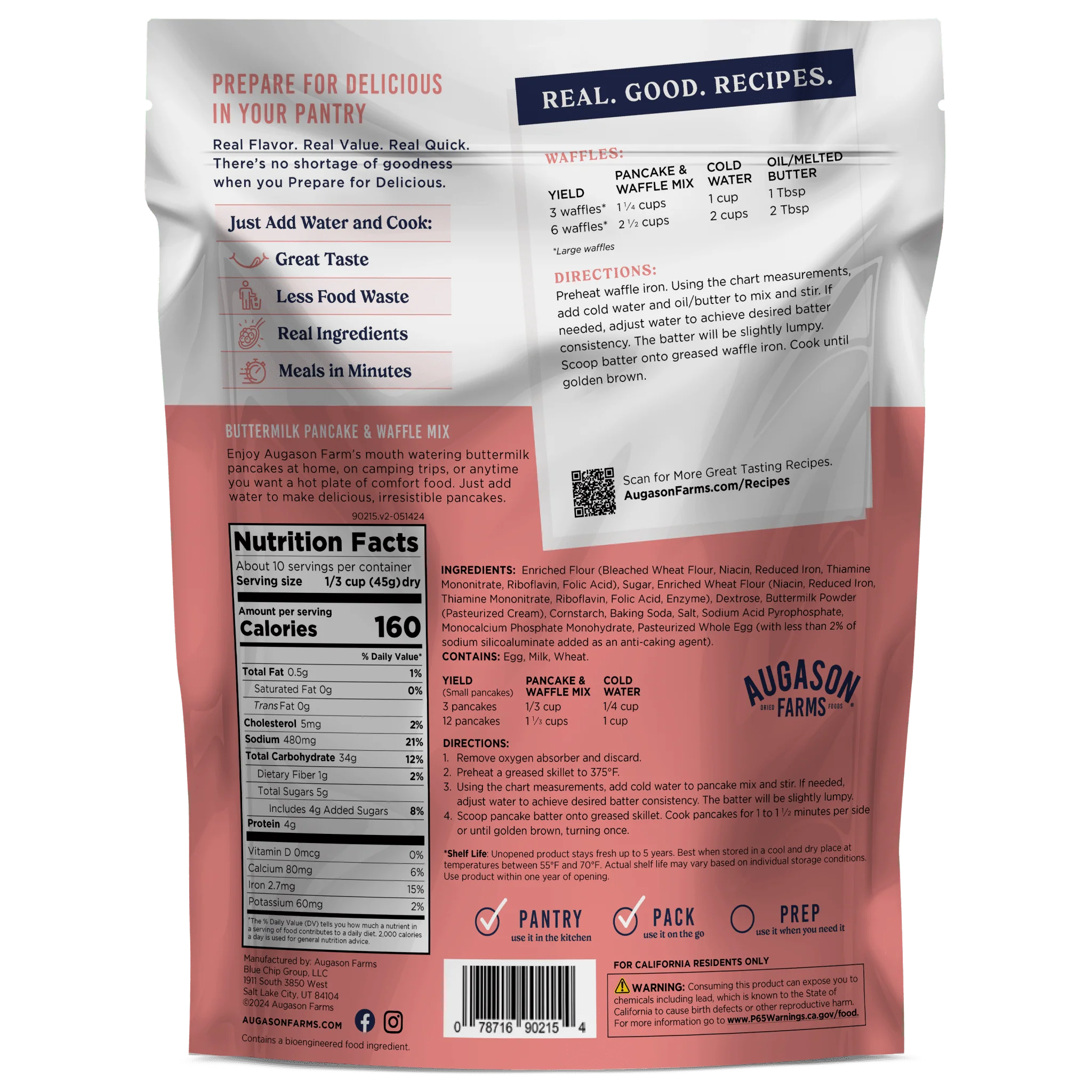 Buttermilk Pancake & Waffle Mix Pouch, 10 Servings - Image 3