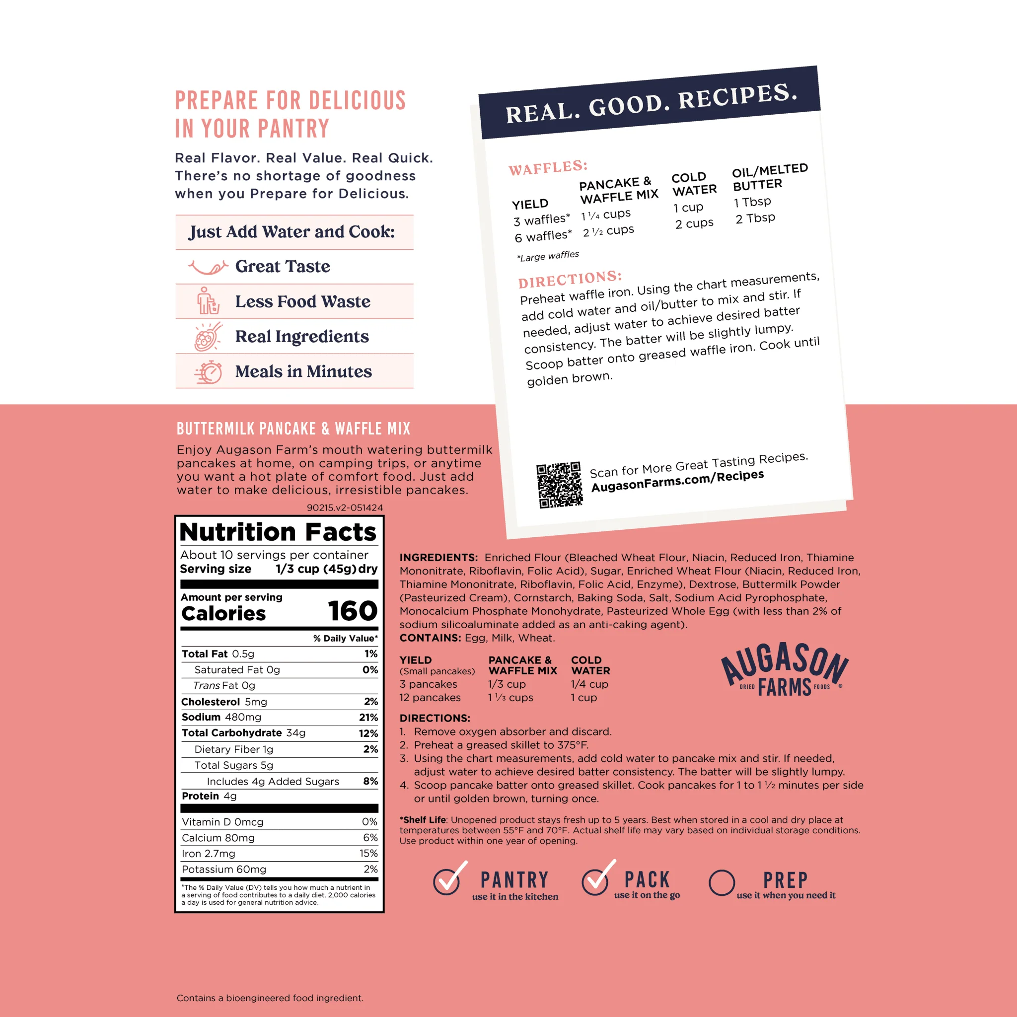 Buttermilk Pancake & Waffle Mix Pouch, 10 Servings - Image 4