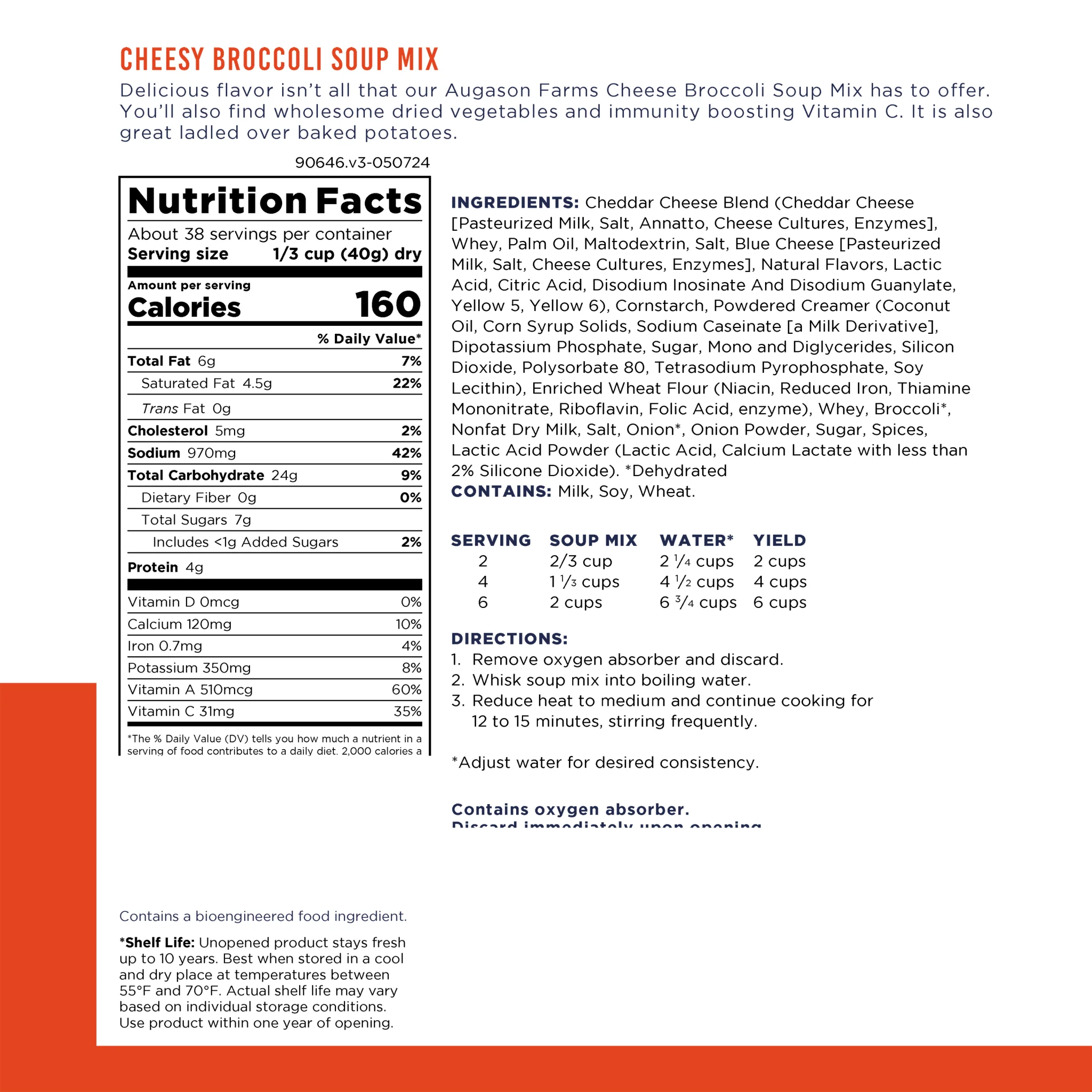 Cheesy Broccoli Soup Mix Can, 38 Servings - Image 3