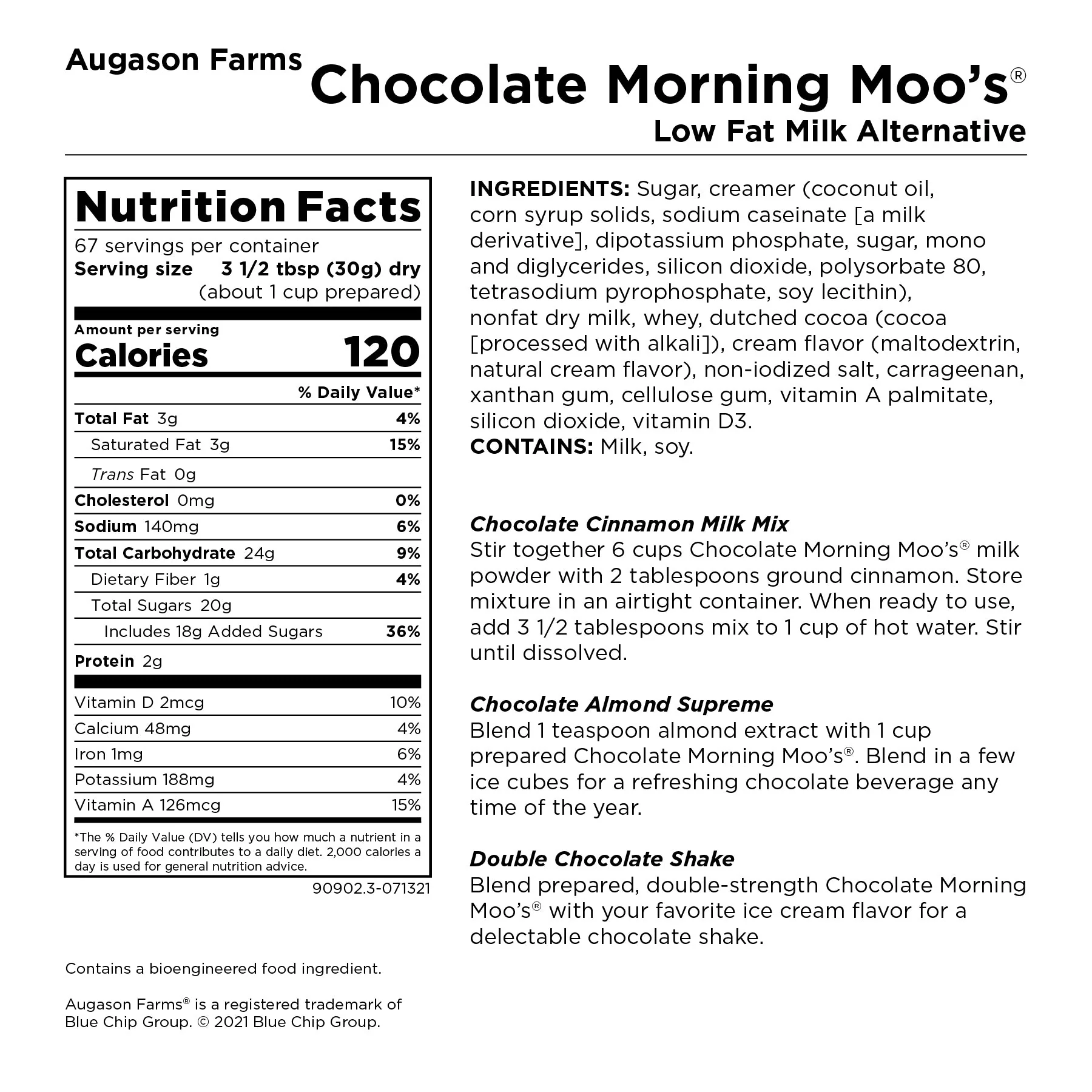 Chocolate Morning Moo's Milk Alternative Can, 67 Servings - Image 3
