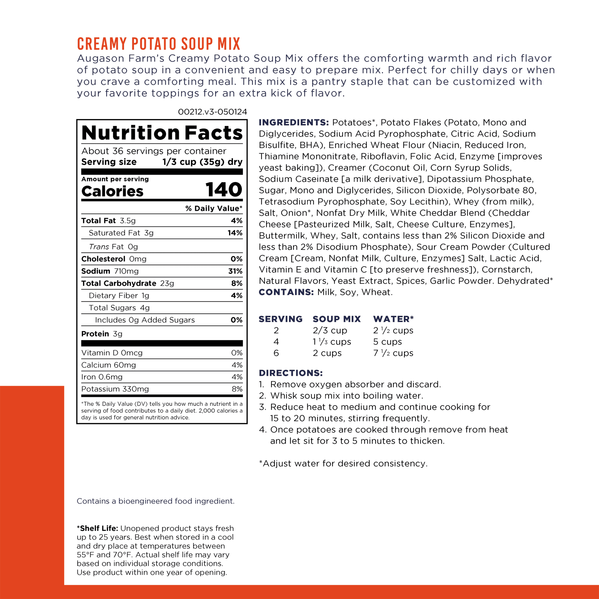 Creamy Potato Soup Mix Can, 36 Servings - Image 4