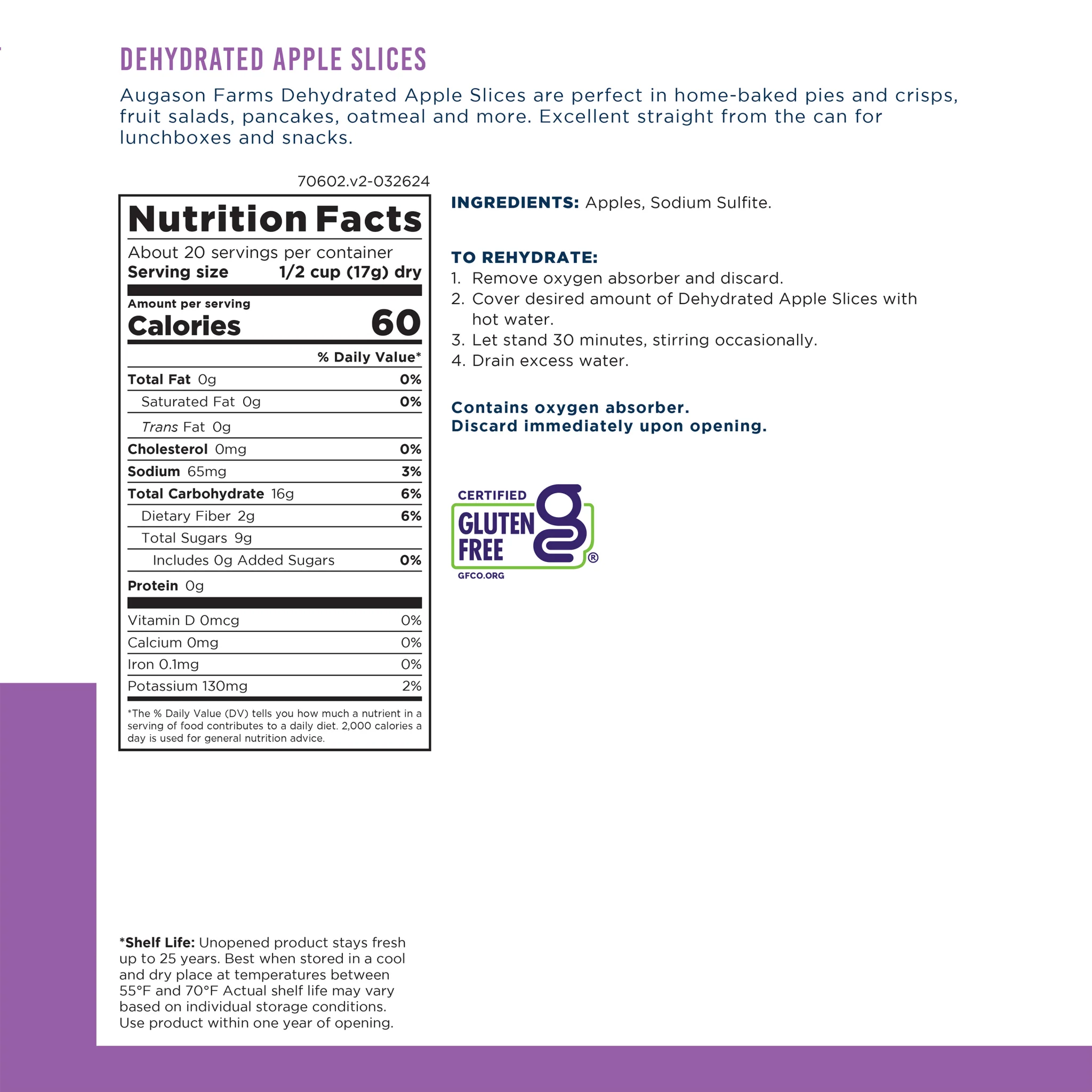 Dehydrated Apple Slices Can, 20 Servings - Image 4