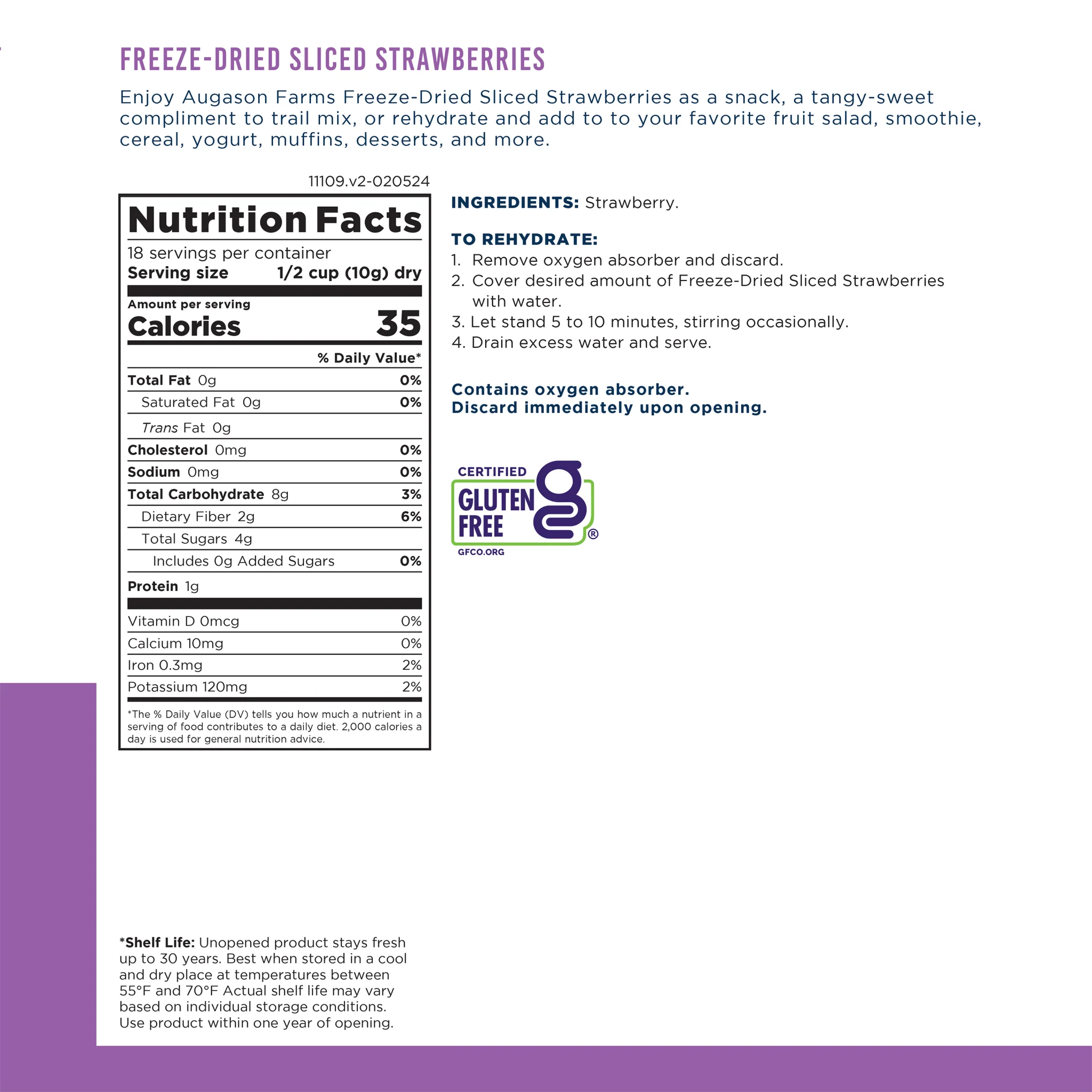 Freeze Dried Sliced Strawberries Can, 18 Servings - Image 3