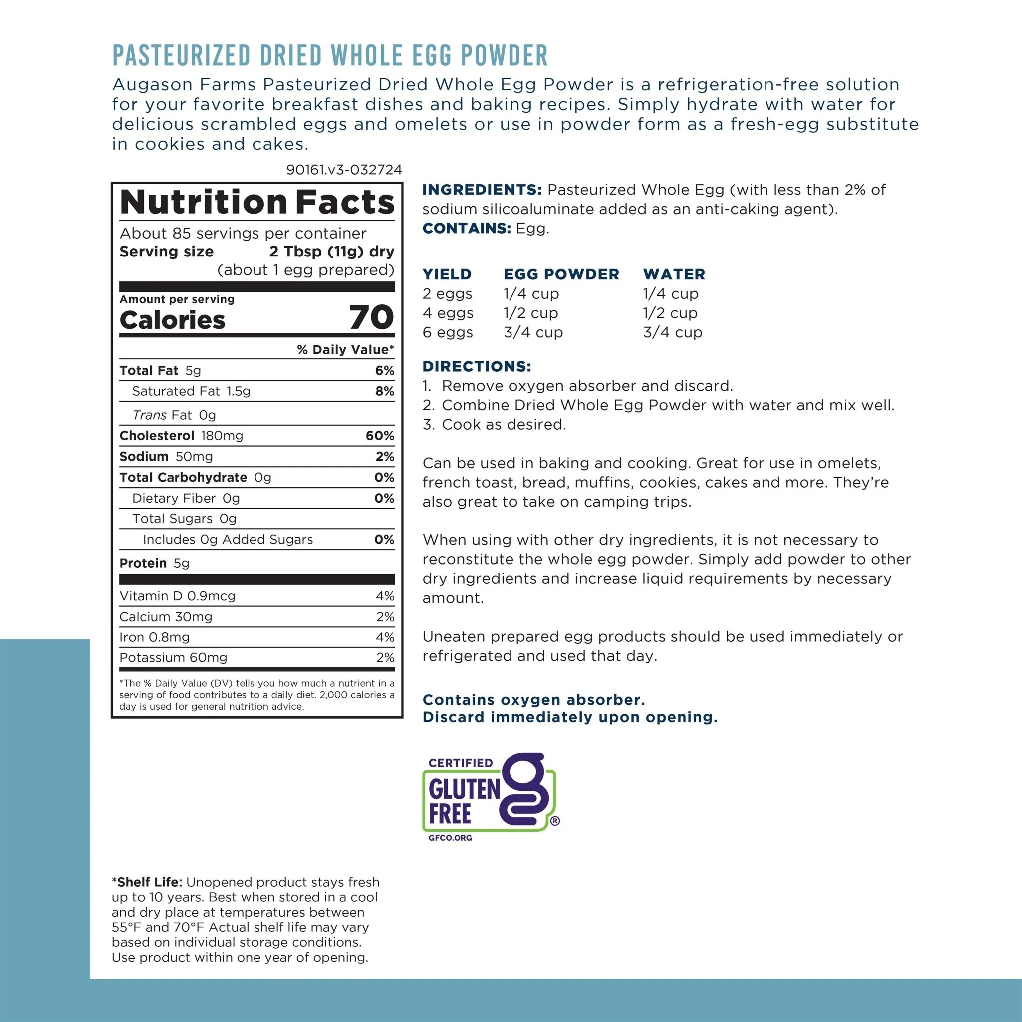 Pasteurized Dried Whole Egg Powder Can, 85 Servings - Image 4