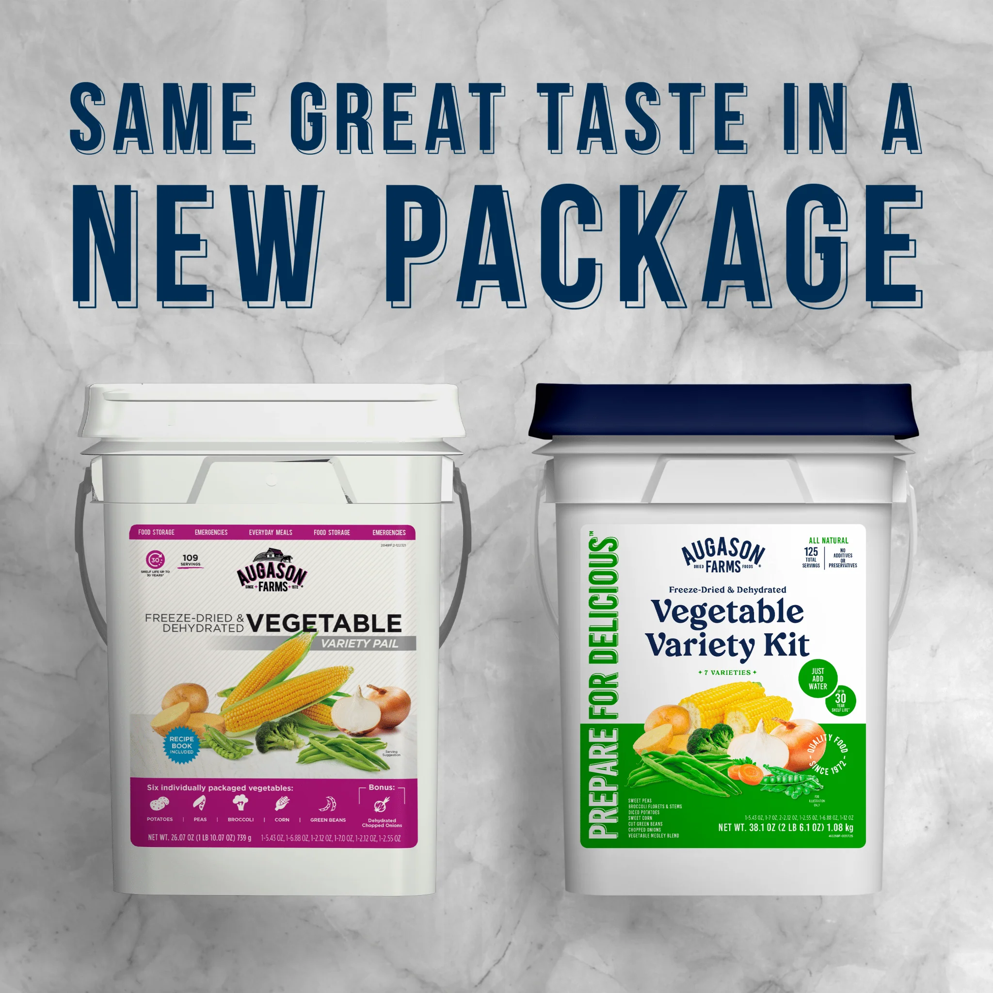 Freeze Dried & Dehydrated Vegetable Variety Kit, 125 Servings - Image 4