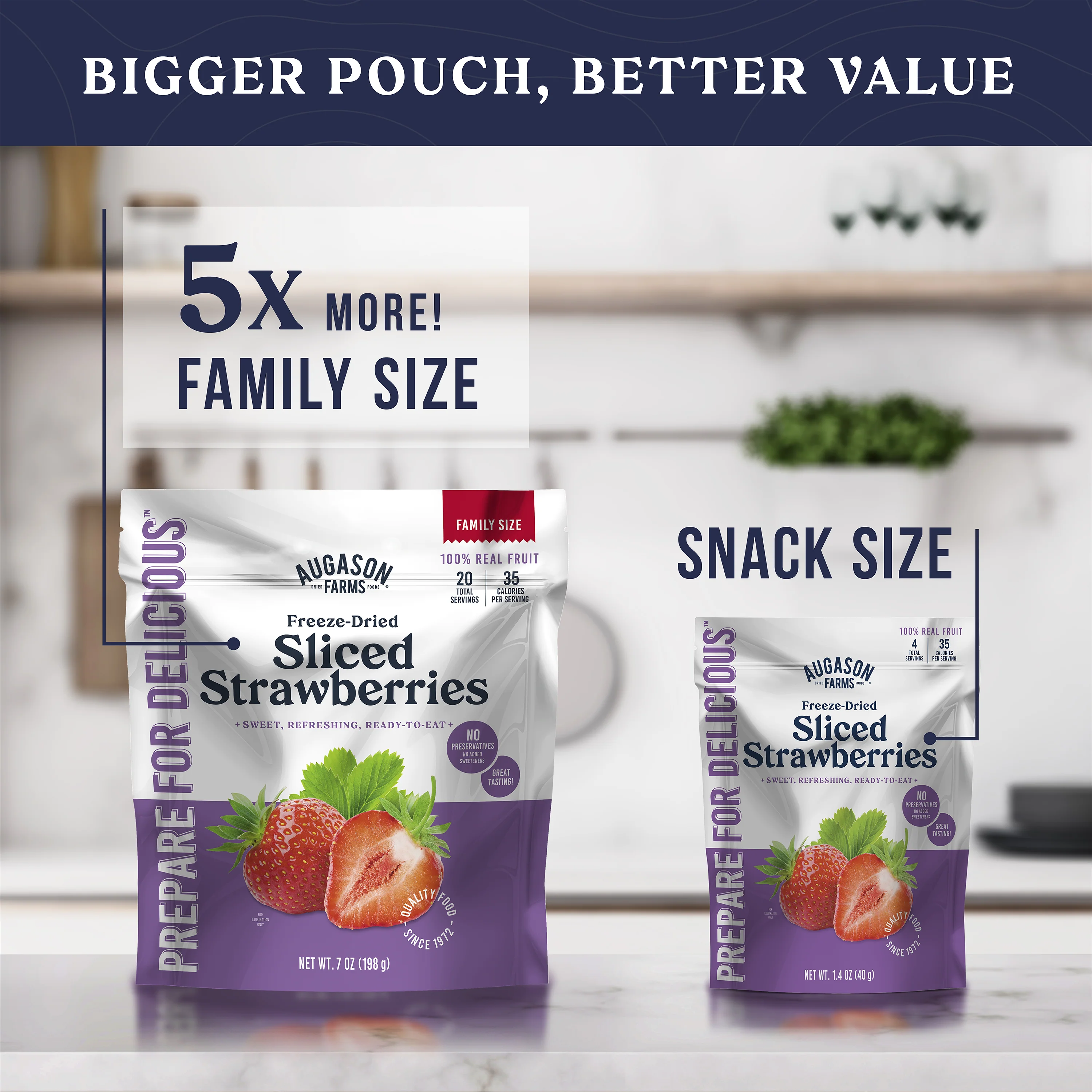 Freeze Dried Sliced Strawberries Family Size Pouch, 20 Servings - Image 5