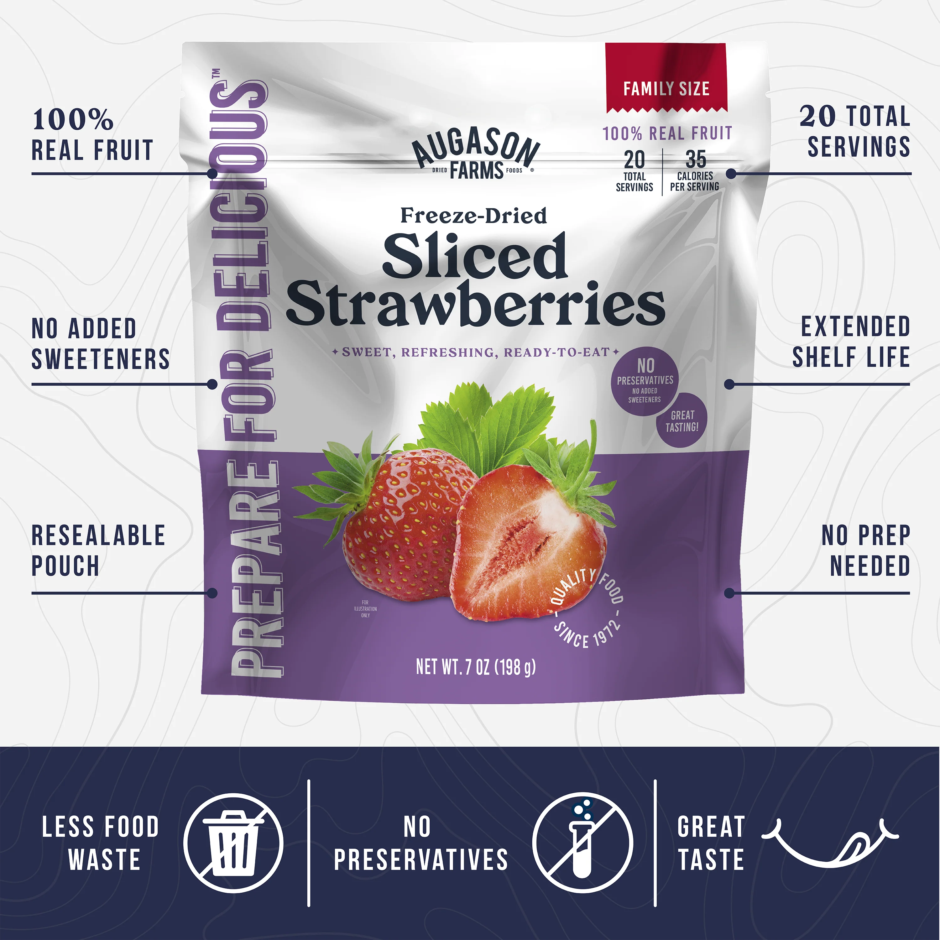 Freeze Dried Sliced Strawberries Family Size Pouch, 20 Servings - Image 7