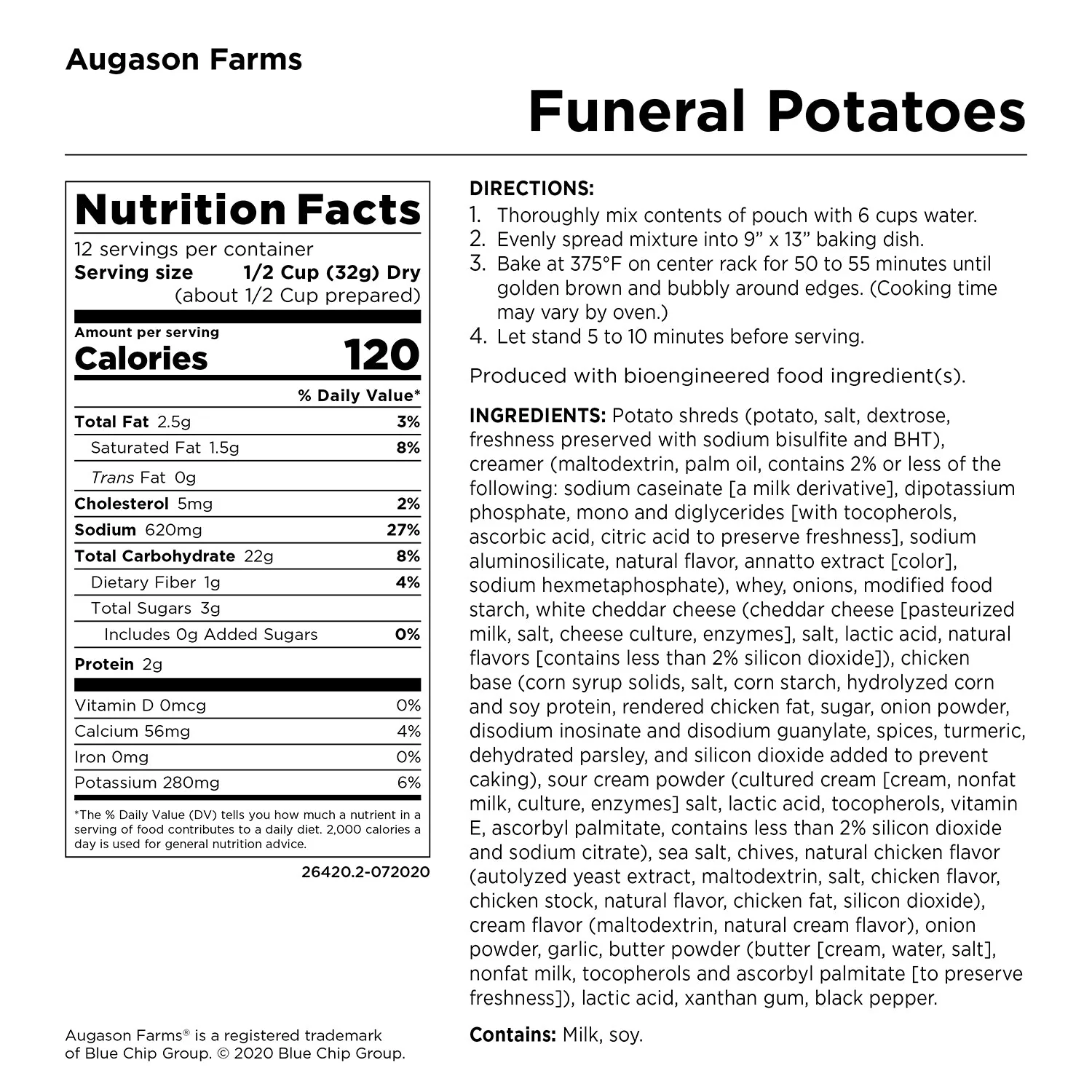 Funeral Potatoes Pouch, Cheesy Potato Casserole, 12 Servings - Image 3