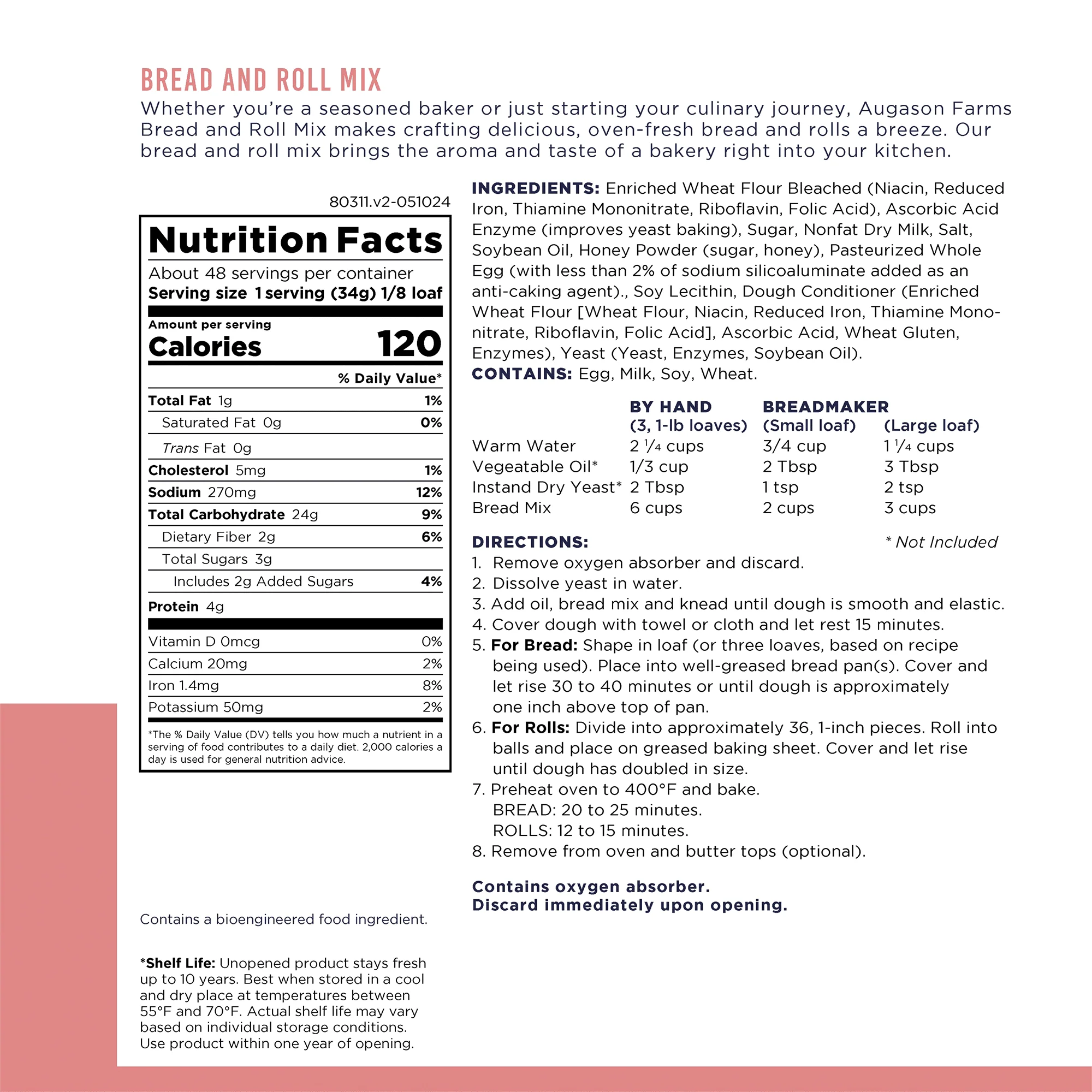 Bread and Roll Mix Can, 48 Servings - Image 5