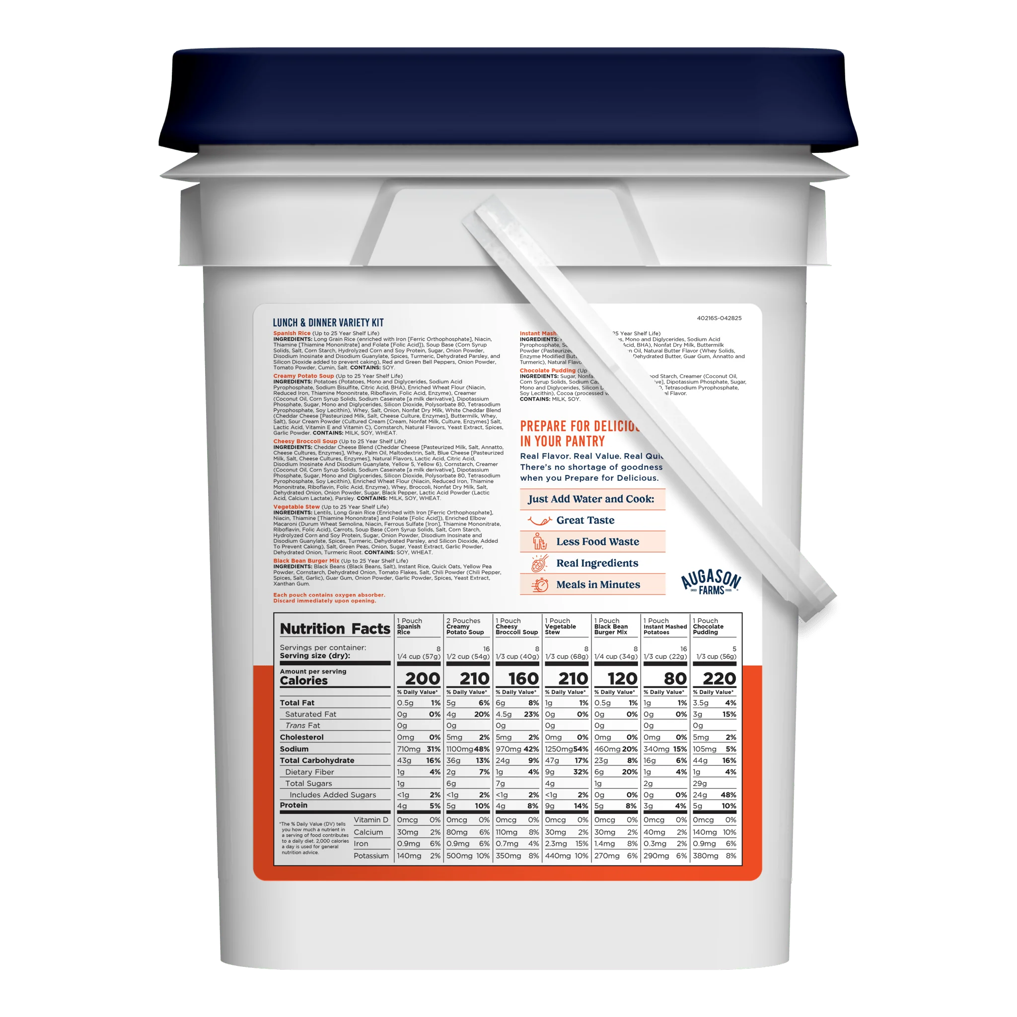 Lunch and Dinner Variety Pail, 113 Servings - Image 3