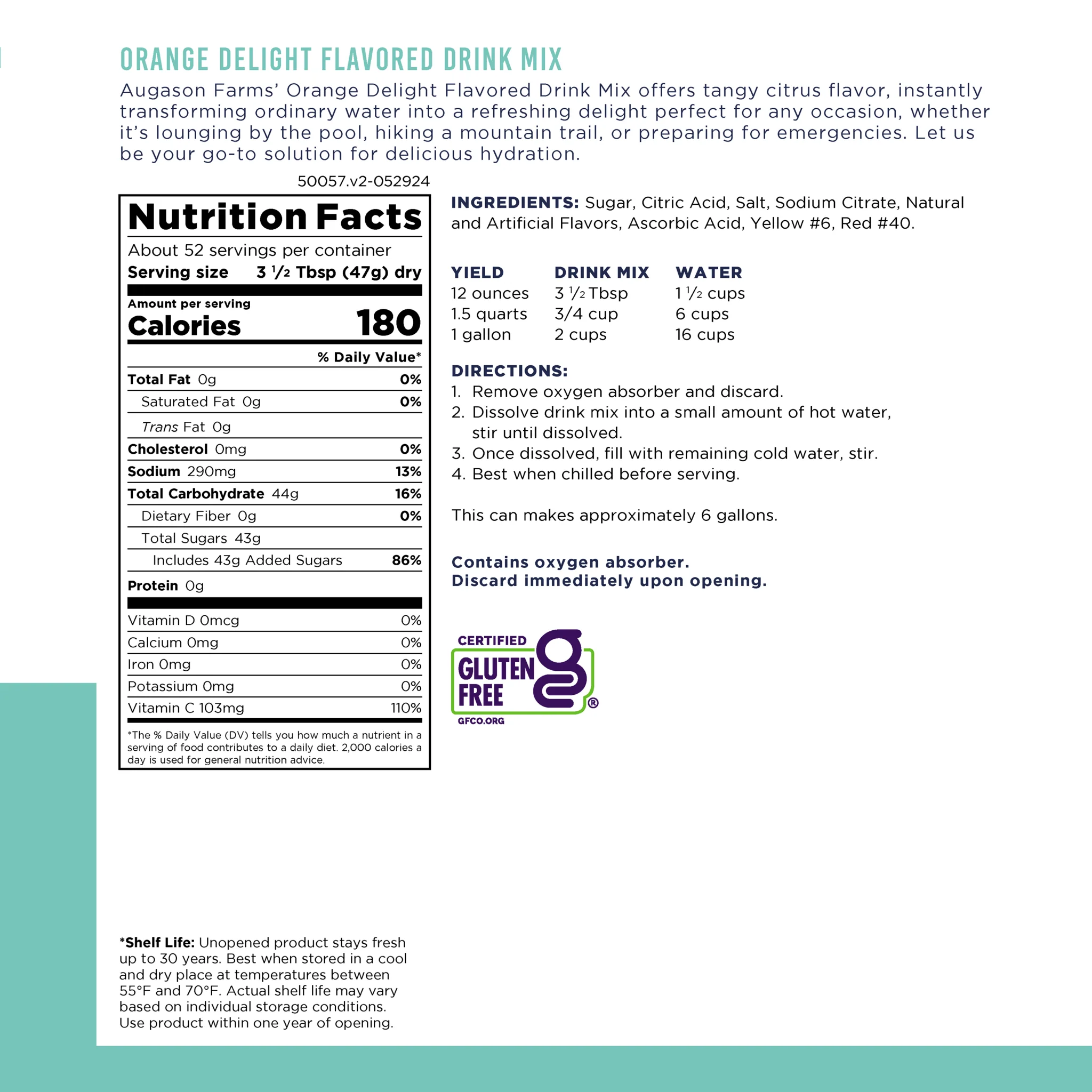 Orange Delight Drink Mix Can, 52 Servings - Image 3